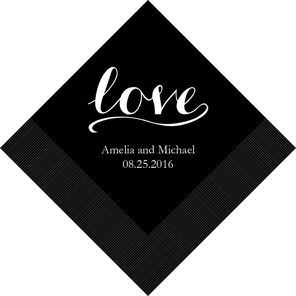 PERSONALIZED FOIL PRINTED PAPER NAPKINS - Love Signature

(50/pkg) - AyaZay Wedding Shoppe