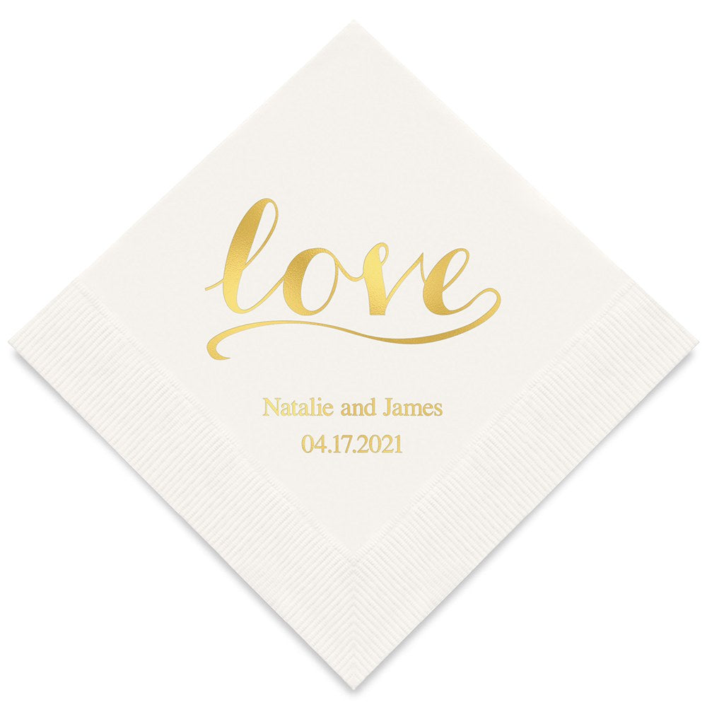 PERSONALIZED FOIL PRINTED PAPER NAPKINS - Love Signature

(50/pkg) - AyaZay Wedding Shoppe