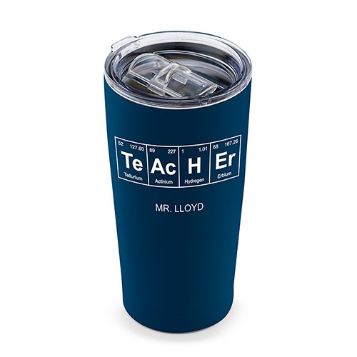 STAINLESS STEEL TRAVEL MUG - PERIODIC TABLE TEACHER PRINTING - AyaZay Wedding Shoppe
